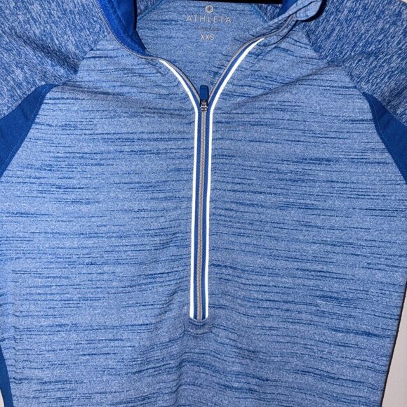Athleta Running Wild 1/4 Zip Blue Pullover Women's Jacket Sport Top Size XXS - Picture 5 of 11
